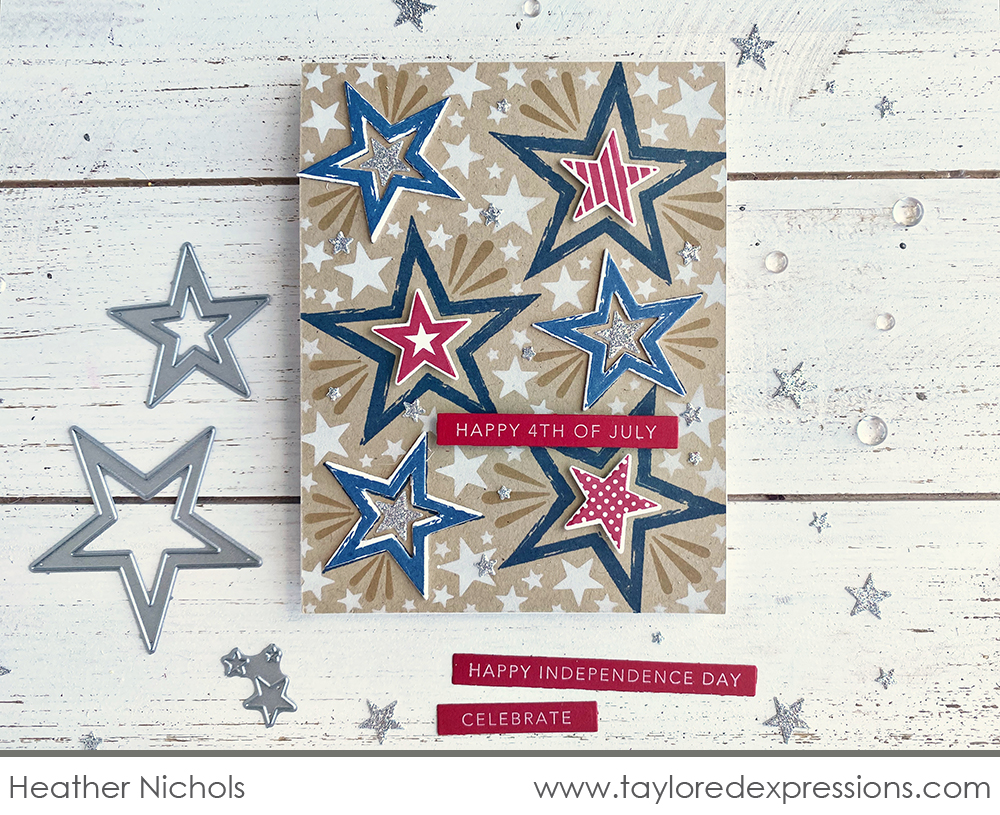 10 X 12 USA Stars STENCIL Words:USA/Freedom/Independence/Red,White and Blue 