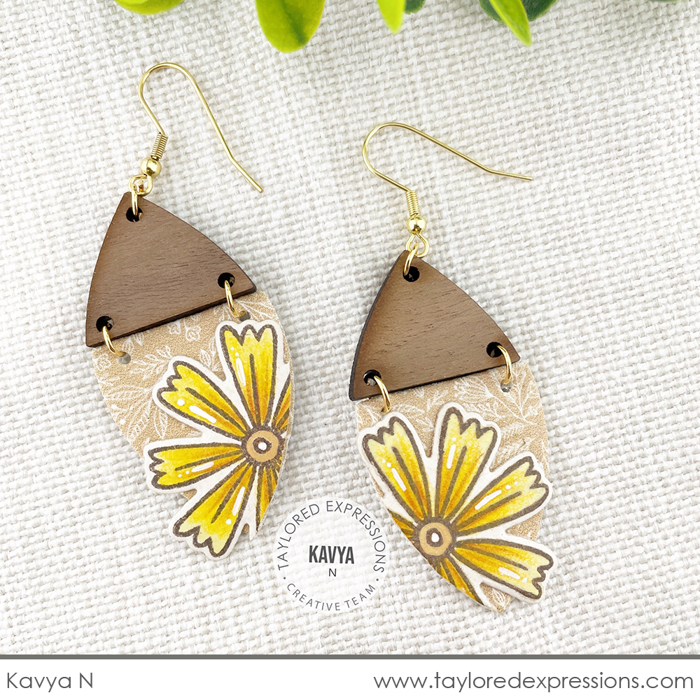 choice of pattern and color laser cut dyed Dangle Wood earrings