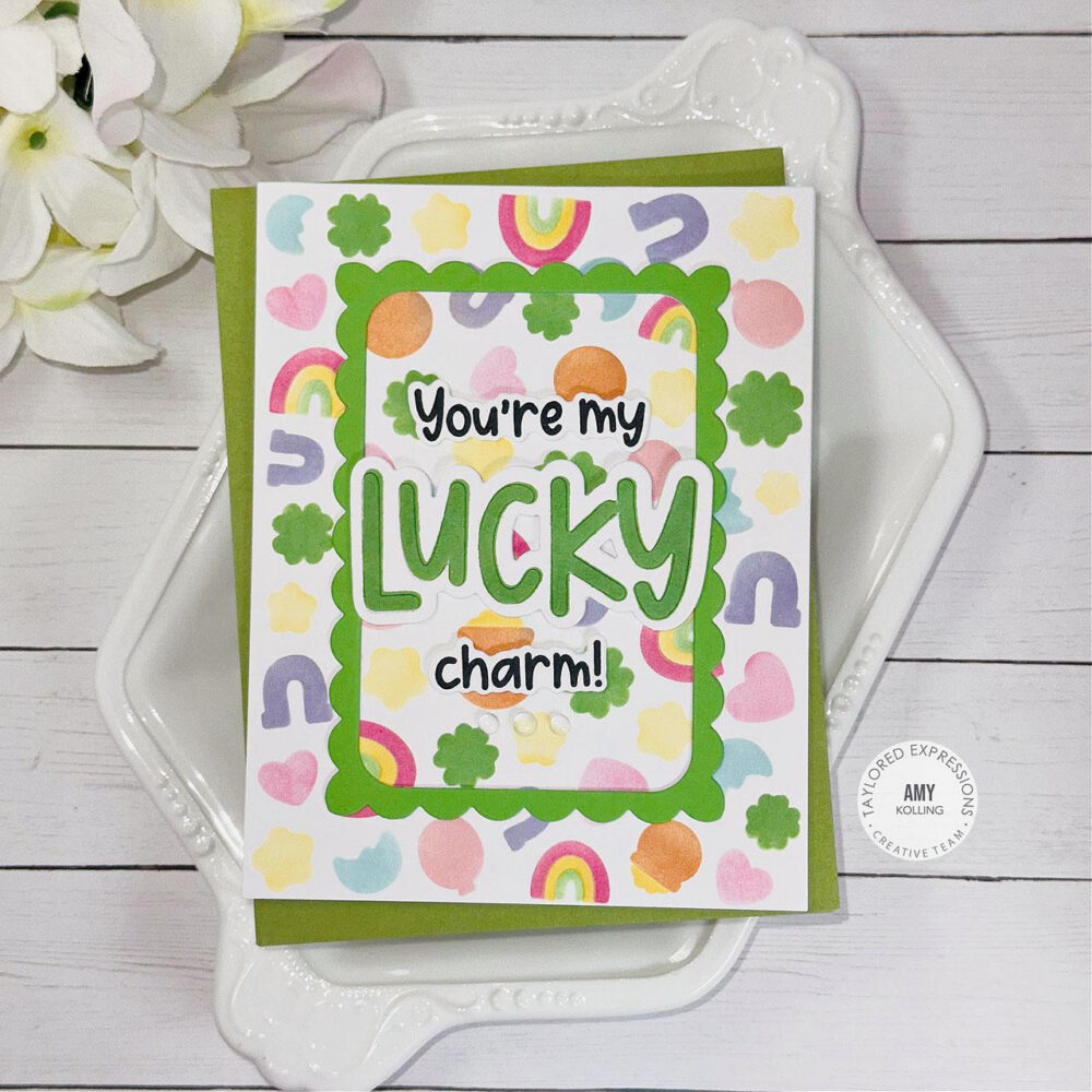 Happy Go Lucky Layering Stencil Card with My Lucky Charm Stamp & Die Combo